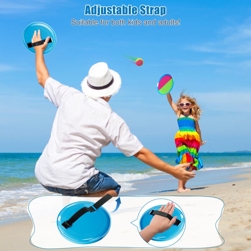 Aywewii Toss and Catch Ball Set, Boys Toys for 3 4 5 6 7 8 Year Old, Kids Sports Gifts, Outdoor Games for Backyard Camping Beach Pool Family Party, Valentines Day Gifts for Kids - 6 Paddles & 3 Balls - Image 4